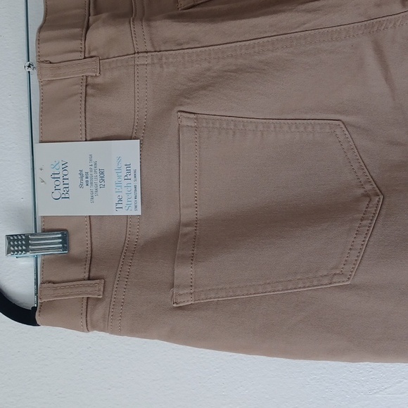 Croft & Barrow Straight Leg Khaki Journey Pants 12 Short Stretchy - Picture 3 of 5
